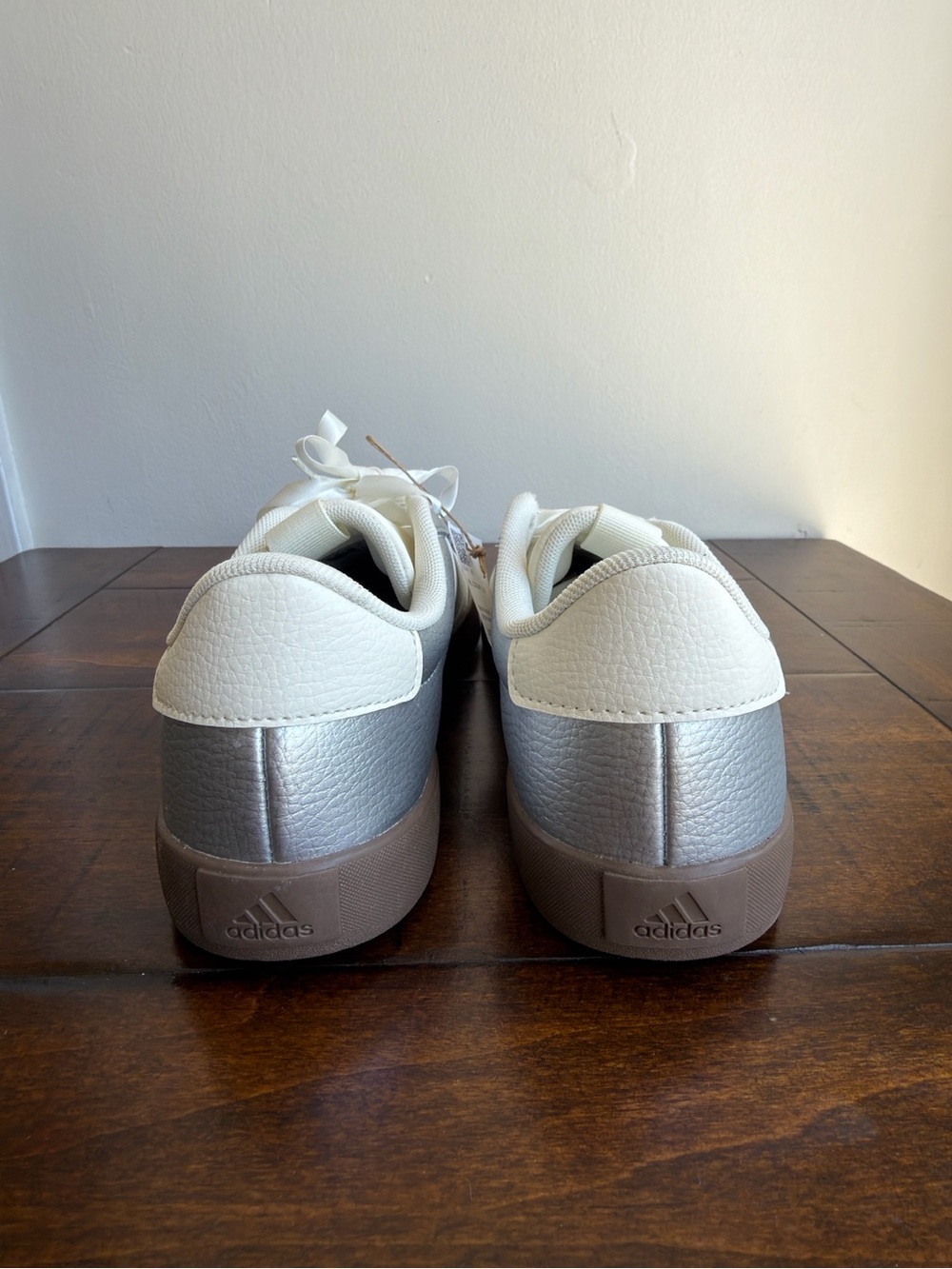 adidas VL Court 3.0 Silver White Metallic JQ7315 Women's Size 8 NWOB - Picture 9 of 12